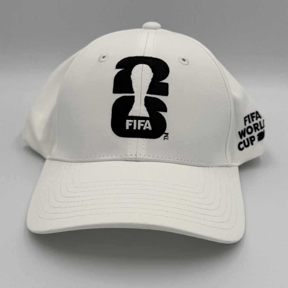 FIFA World Cup 2026 White Flex Fit Hat Spandex Polyester Officially Licensed
